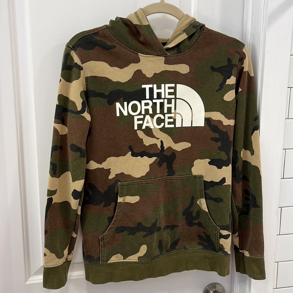 The North Face Logo Half Dome Camo Hoodie Boys Size L or Men’s Women’s XS Small